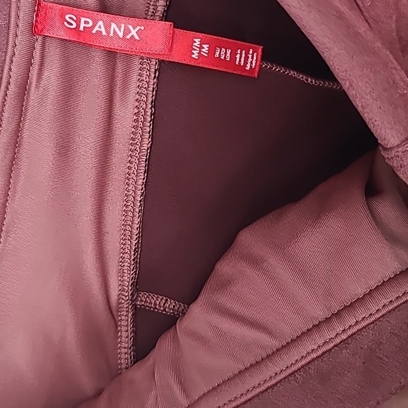 NWT Spanx faux suede leggings rich rose, pink size medium tall - Picture 8 of 10